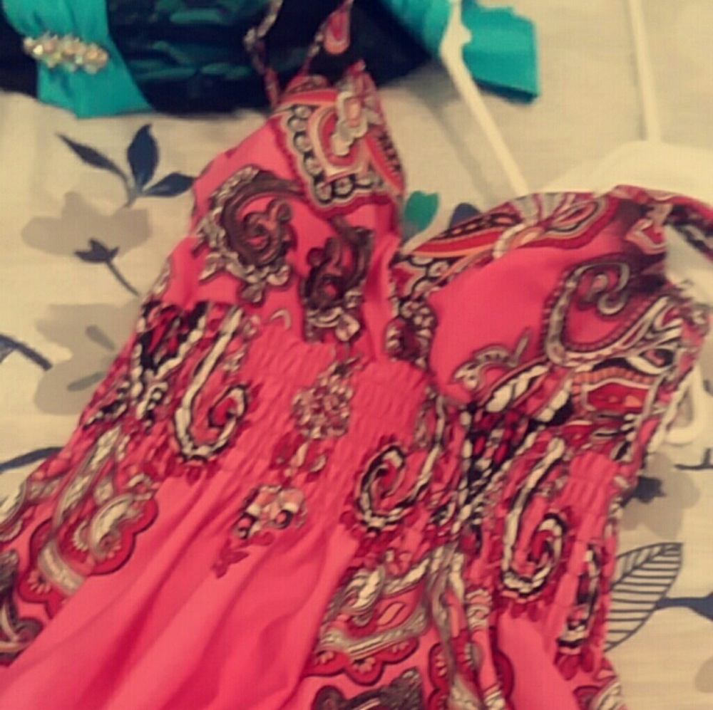 Pink and black (long) dress